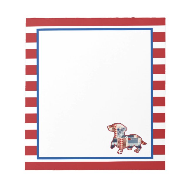 Dachshund Red, White and Blue Anteckningsblock (Framsida)