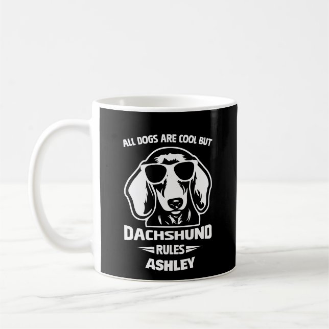 Dachshund Regerar Alla Hundar Är Coola Men Kaffemugg (Vänster)
