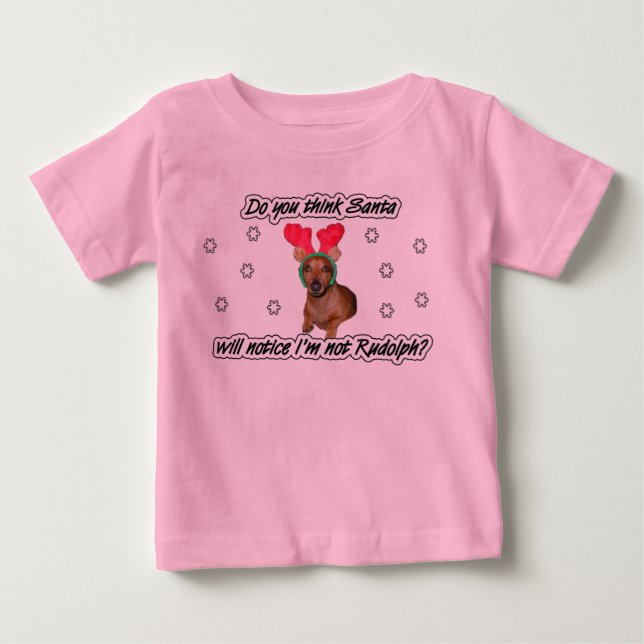 Dachshund Reindeer Kids Shirt T (Framsida)