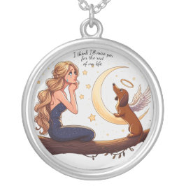 Dachshund Remfamance Pendant Silverpläterat Halsband