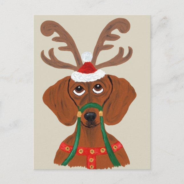 Dachshund Ren Helg Vykort (Framsida)