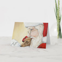 "Dachshund Request for Santa" Art-julkort Helgkort