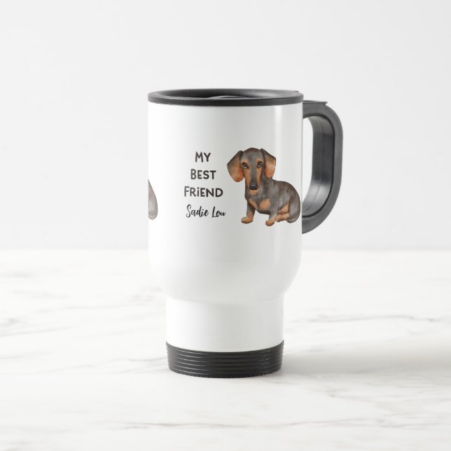 Dachshund Resemuggen Mitt bästa anpassade namn för Resemugg (Framsida höger)
