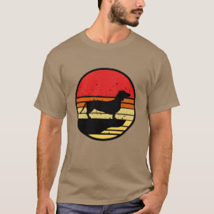 Dachshund Retro Hund Djur Korv doggie 80s Husdjur T Shirt