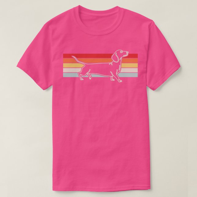 Dachshund Retro T Shirt (Design framsida)