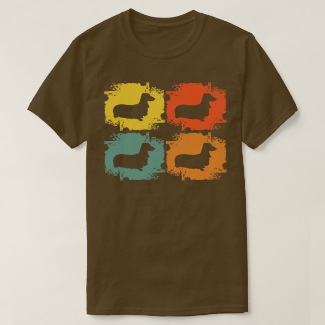 Dachshund Retro Vintage 1 T Shirt (Design framsida)