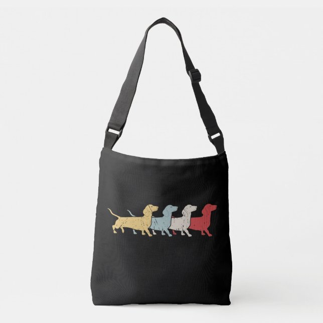 Dachshund Retro-Vintage Axelväska (Framsida)