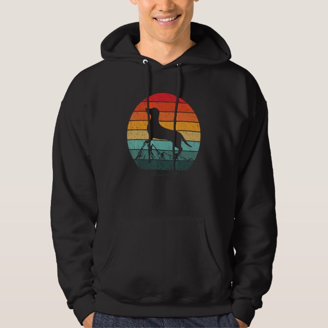 Dachshund Retro Vintage Hund Manar Hoodie (Framsida)