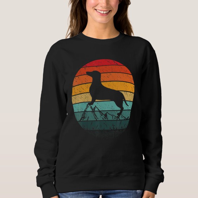 Dachshund Retro Vintage Hund Manar T Shirt (Framsida)