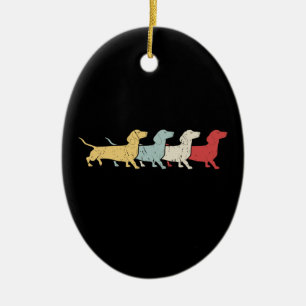 Dachshund Retro-Vintage Julgransprydnad Keramik