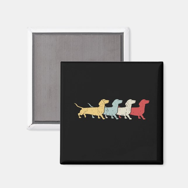 Dachshund Retro Vintage Magnet (Front/Back)