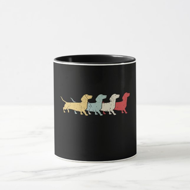 Dachshund Retro-Vintage Mugg (Center)