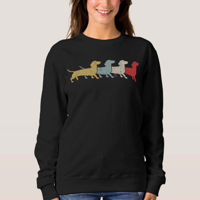 Dachshund Retro-Vintage T Shirt (Framsida)