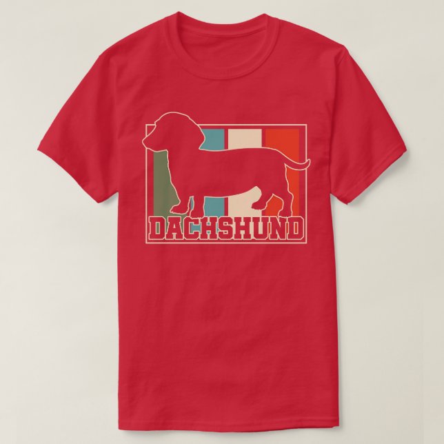 Dachshund Retro-Vintage T Shirt (Design framsida)