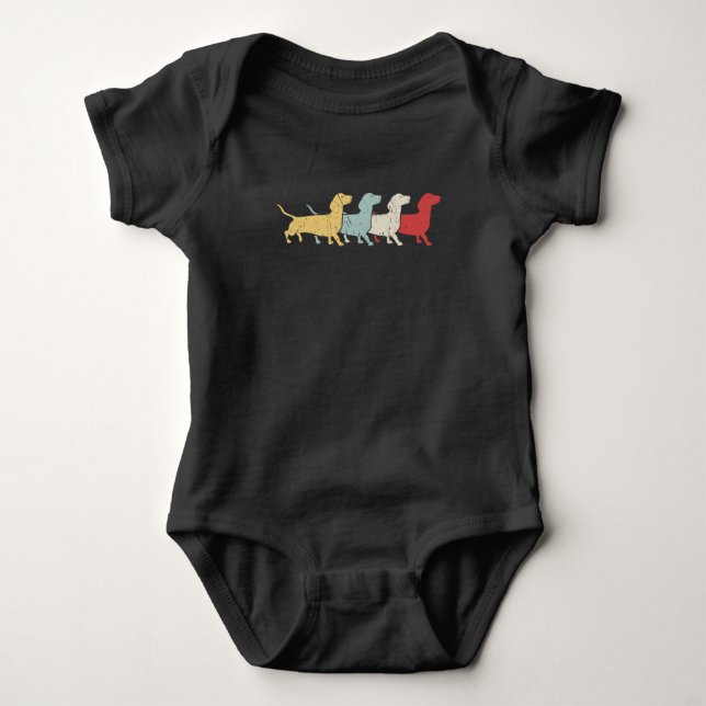 Dachshund Retro-Vintage T Shirt (Framsida)