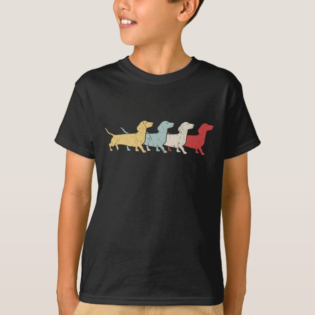 Dachshund Retro-Vintage T Shirt (Framsida)