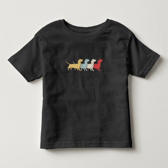 Dachshund Retro Vintage T Shirt (Framsida)