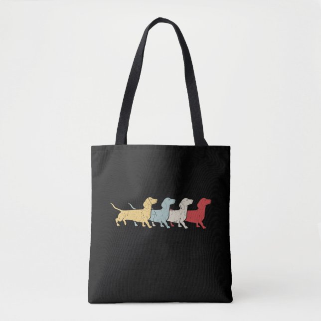 Dachshund Retro Vintage Tygkasse (Framsida)