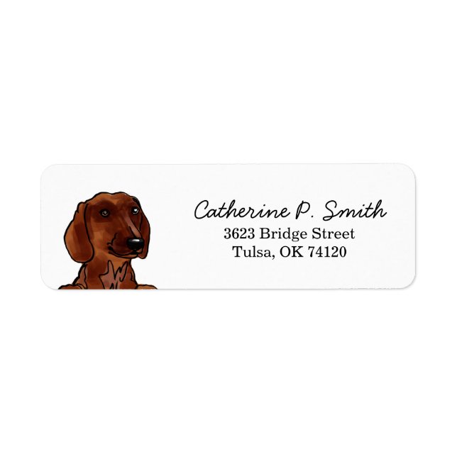Dachshund Returadress Etikett (Framsidan)