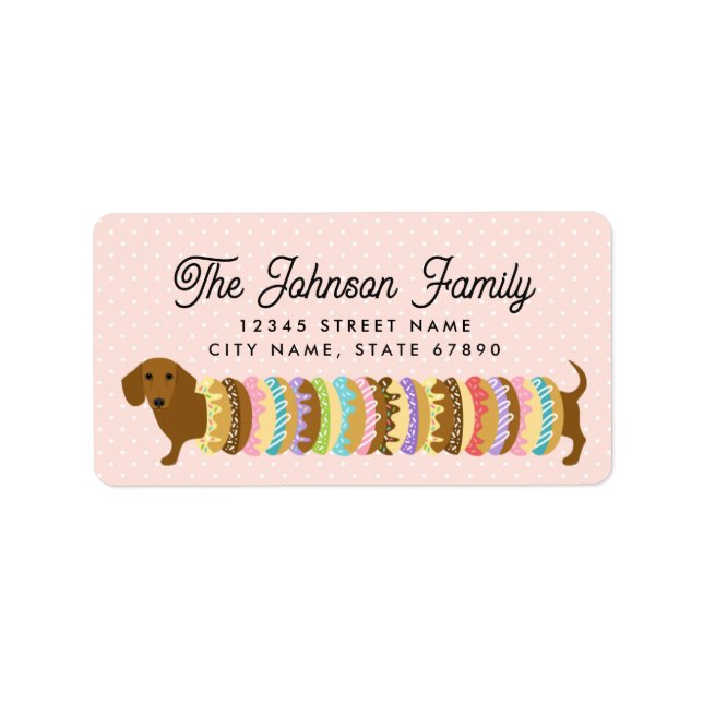 Dachshund Returadressetiketter Adressetikett (Framsidan)
