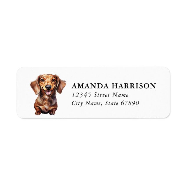 Dachshund Returadressetiketter Returadress Etikett (Framsidan)