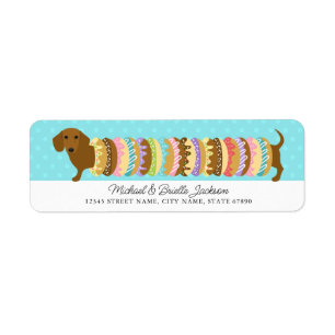 Dachshund Returadressetiketter Returadress Etikett
