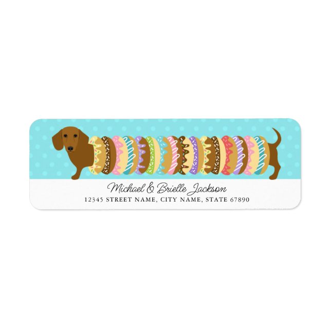 Dachshund Returadressetiketter Returadress Etikett (Framsidan)