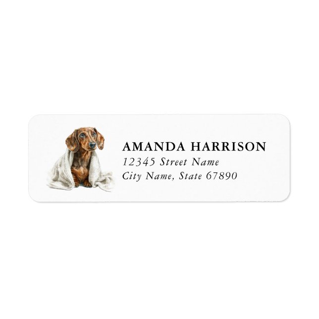 Dachshund Returadressetiketter Returadress Etikett (Framsidan)