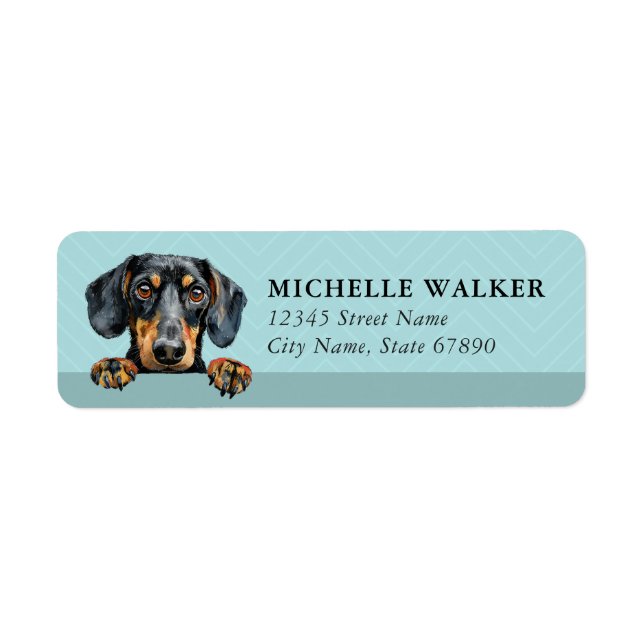 Dachshund Returadressetiketter Returadress Etikett (Framsidan)