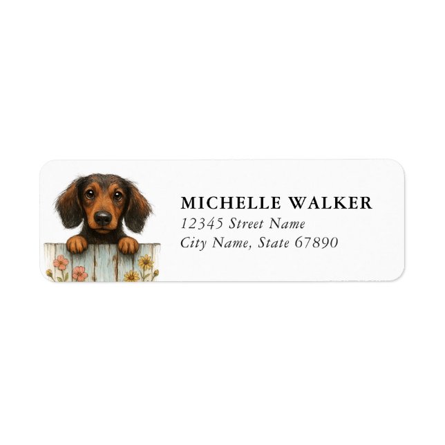 Dachshund Returadressetiketter Returadress Etikett (Framsidan)