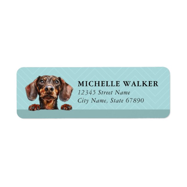 Dachshund Returadressetiketter Returadress Etikett (Framsidan)