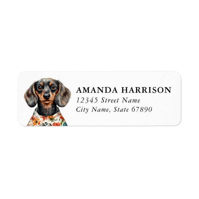 Dachshund Returadressetiketter Returadress Etikett (Framsidan)