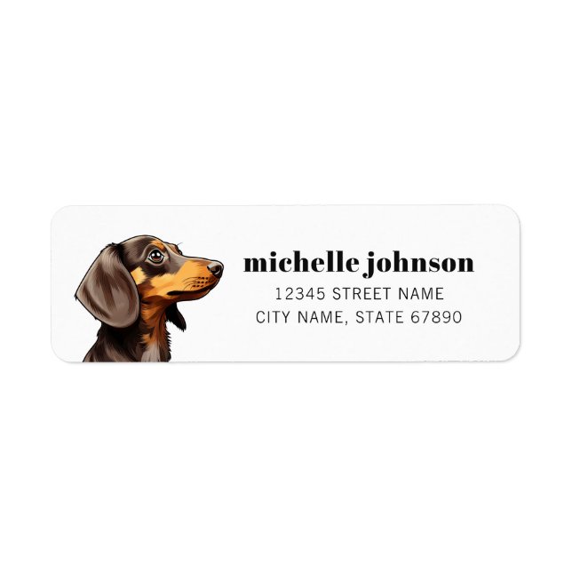 Dachshund Returetiketters Returadress Etikett (Framsidan)