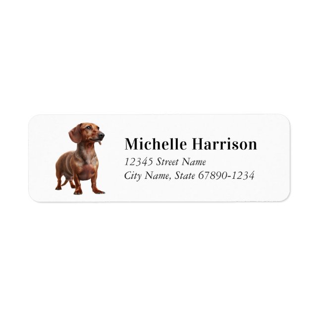 Dachshund Returetiketters Returadress Etikett (Framsidan)