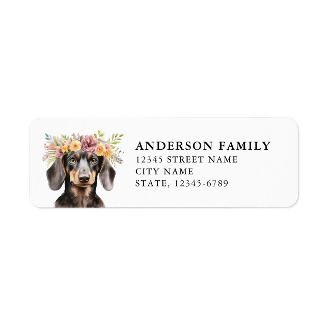 Dachshund Returetiketters Returadress Etikett (Framsidan)