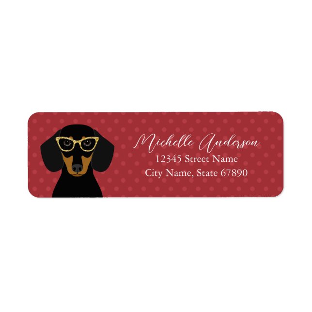 Dachshund Returetiketters Returadress Etikett (Framsidan)