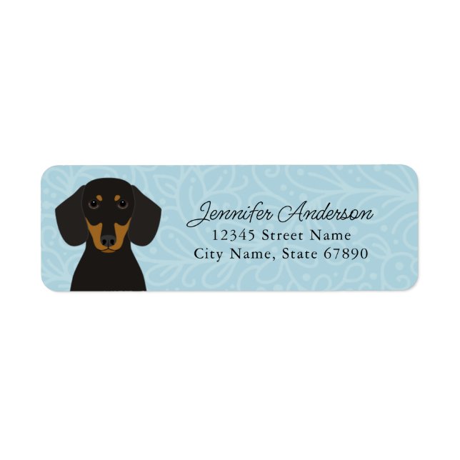 Dachshund Returetiketters Returadress Etikett (Framsidan)