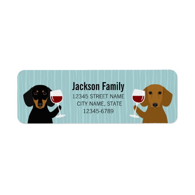 Dachshund Returetiketters Returadress Etikett (Framsidan)