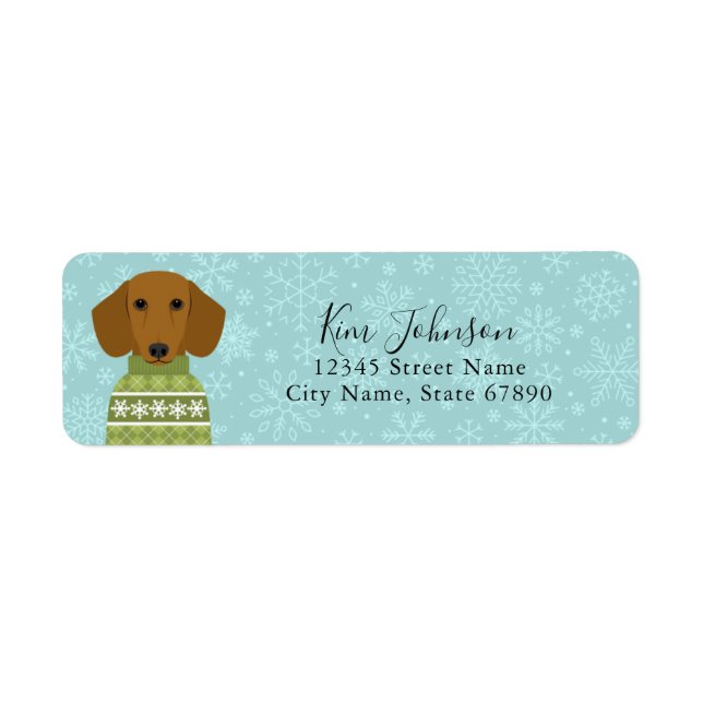 Dachshund Returetiketters Returadress Etikett (Framsidan)