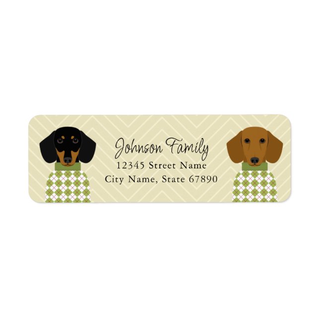 Dachshund Returetiketters Returadress Etikett (Framsidan)