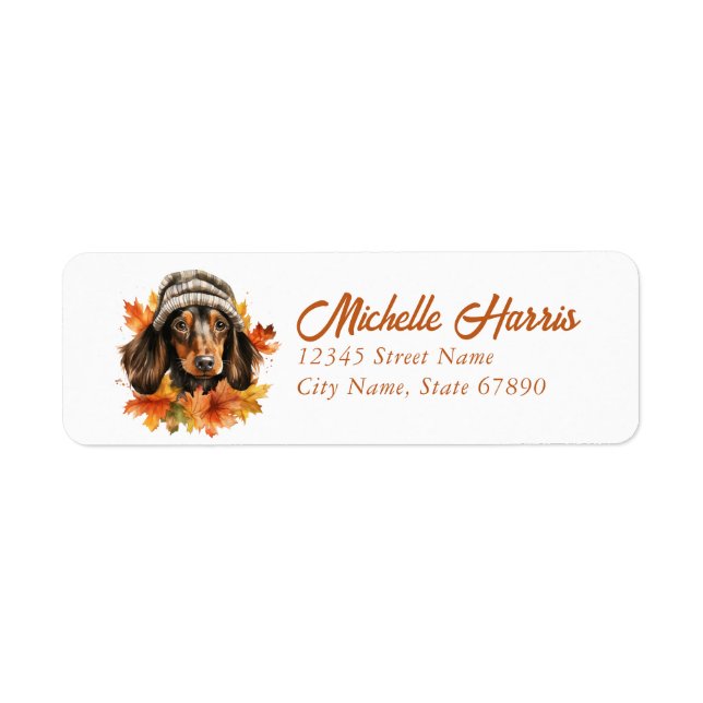 Dachshund Returetiketters Returadress Etikett (Framsidan)