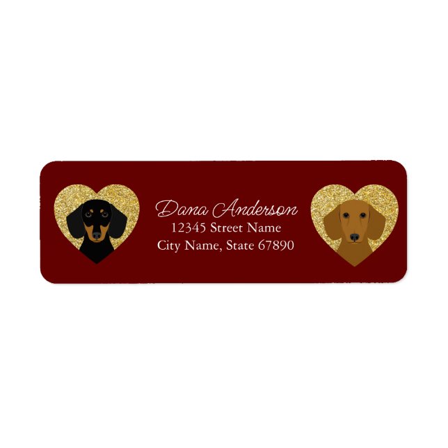 Dachshund Returetiketters Returadress Etikett (Framsidan)