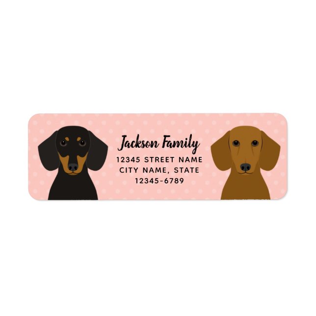 Dachshund Returetiketters Returadress Etikett (Framsidan)
