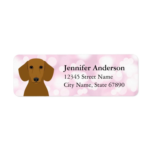 Dachshund Returetiketters Returadress Etikett (Framsidan)