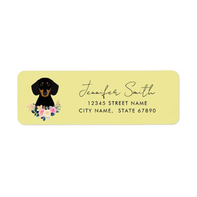 Dachshund Returetiketters Returadress Etikett (Framsidan)