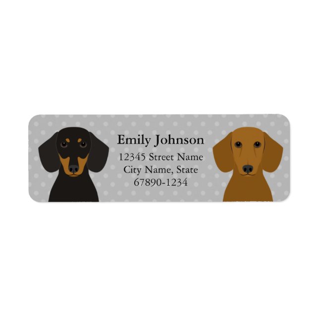 Dachshund Returetiketters Returadress Etikett (Framsidan)