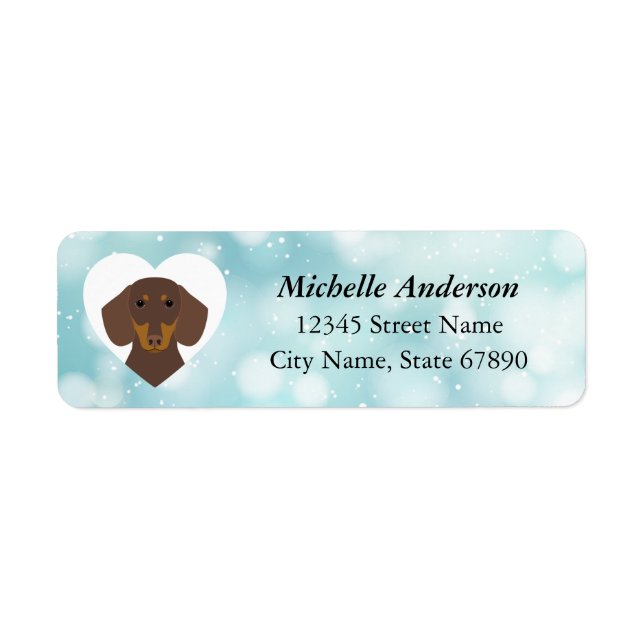 Dachshund Returetiketters Returadress Etikett (Framsidan)