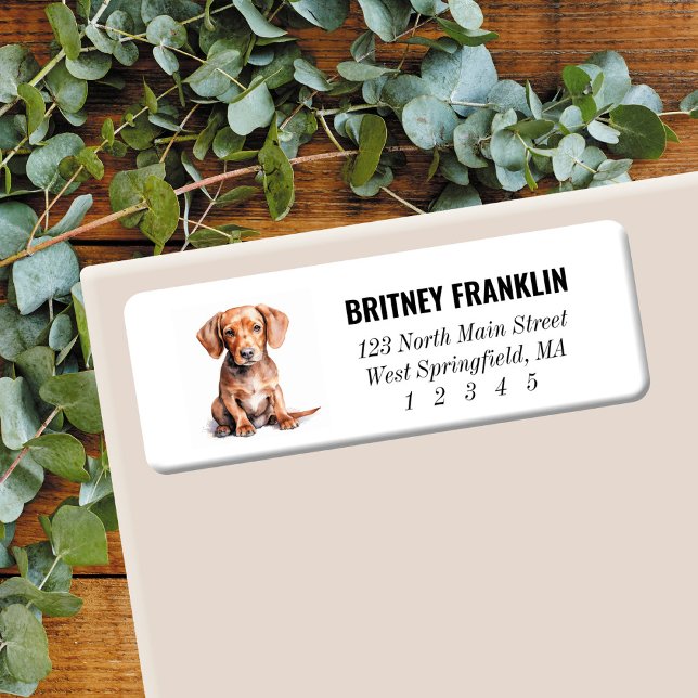 Dachshund Returetiketters Returadress Etikett (Skapare uppladdad)