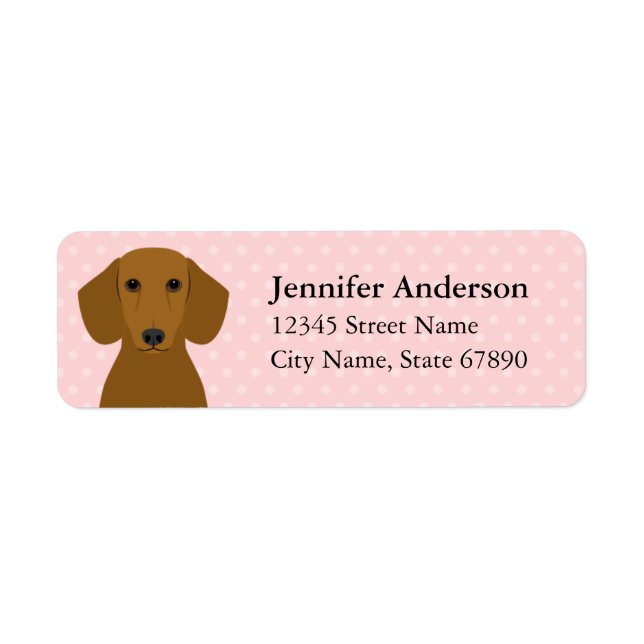 Dachshund Returetiketters Returadress Etikett (Framsidan)