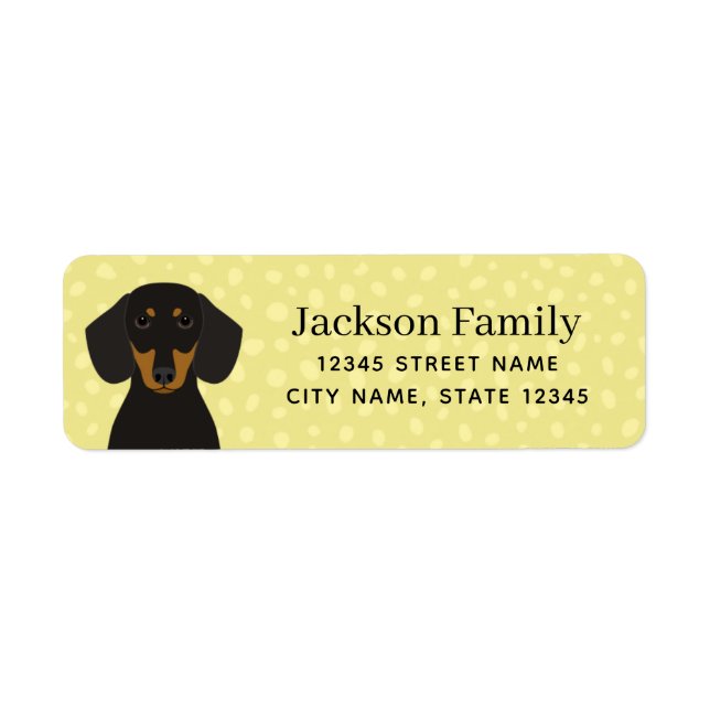 Dachshund Returetiketters Returadress Etikett (Framsidan)
